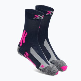Dámske trekingové ponožky X-Socks Trek Outdoor midnight blue/pink/lt grey melange