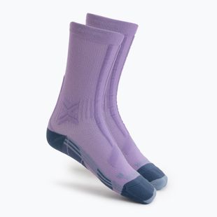 Dámske bežecké ponožky X-Socks Trailrun Discover Crew orchid/sunset blue