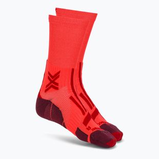 Pánske ponožky X-Socks Trailrun Perform Crew fluo red/namib red