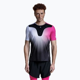 Pánske bežecké tričko X-Bionic Corefusion dot fade/neo pink/white