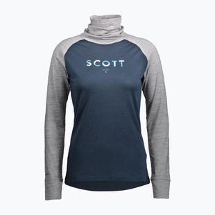 Dámska termoaktívna mikina SCOTT Defend Merino High Neck light grey melange/dark blue