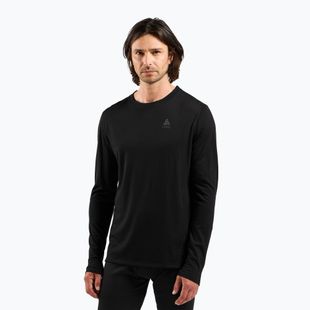 Pánske termo tričko longsleeve ODLO Merino 160 Bl Top Crew Neck black