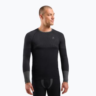Pánske termo tričko longsleeve ODLO Fundamentals Performance Warm Bl Top Crew Neck black