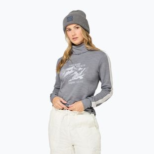 Dámsky sveter Super.Natural Freeride Roll Neck cashmere grey melange / f. white / f. white