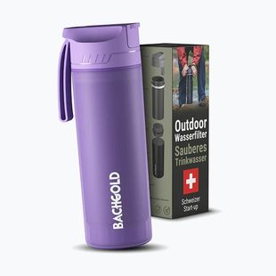 Cestovná fľaša s filtrom Bachgold Selfpress Waterfilter 500 ml lilla