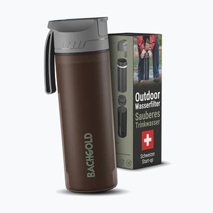 Cestovná fľaša s filtrom Bachgold Selfpress Waterfilter 500 ml brown