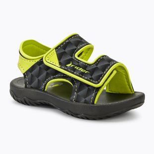RIDER Basic Sandal V Baby black/neon yellow sandále