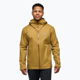 Pánska bunda do dažďa Black Diamond Fineline Stretch Shell flax