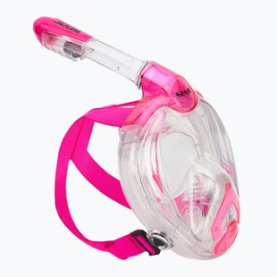 Celotvárová maska na šnorchlovanie detská SEAC Magica black silicone/pink