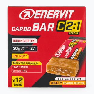 Súprava energetických tyčiniek Enervit C2:1 Carbo Pro 12 pcs x 45 g salty peanut butter