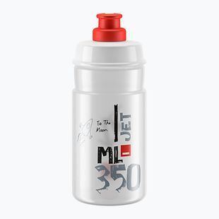 Cyklistická fľaša Elite Jet 350 ml clear/red logo