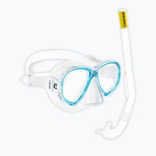 Detská sada na šnorchlovanie Cressi Perla Jr + Minigringo clear/aquamarine