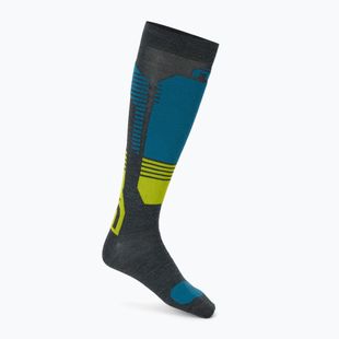 Lyžiarske ponožky  Mico Light Weight Superthermo Natural Merino Ski teal melange