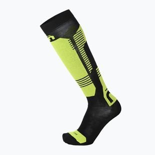 Lyžiarske ponožky Mico Light Weight Superthermo Natural Merino Ski nero giallo fluo