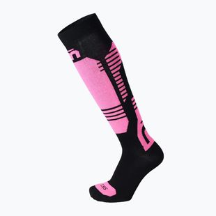Detské lyžiarske ponožky Mico Light Weightsuperthermo Merino Ski nero/fucsia fluo