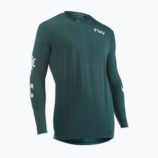 Pánske cyklistické tričko longsleeve Northwave Xtrail petroleum/white