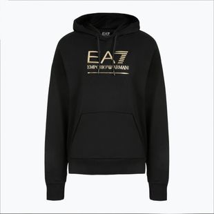 Pánska mikina EA7 Emporio Armani Train Visibility Hoodie black/gold
