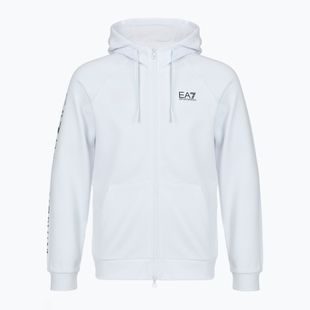 Pánska mikina Emporio Armani EA7 Train Logo Series Extended Logo Hoodie Fz white / black