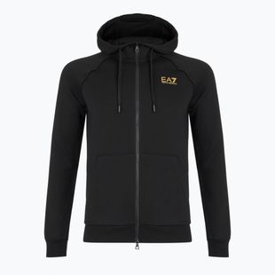 Pánska mikina Emporio Armani EA7 Train Logo Series Extended Logo Hoodie Fz black / gold