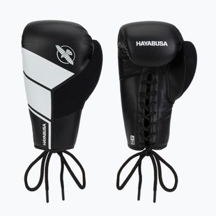 Hayabusa S4 Lace Up boxerské rukavice biele S4LACBG-BK