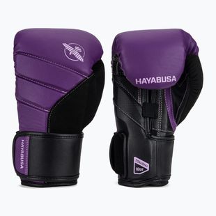 Hayabusa T3 fialovo-čierne boxerské rukavice