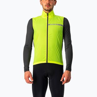 Pánska cyklistická vesta Castelli Squadra Stretch electric lime/dark gray