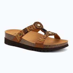 Dámske šľapky Scholl New Bogota Wedge Med cognac/multi