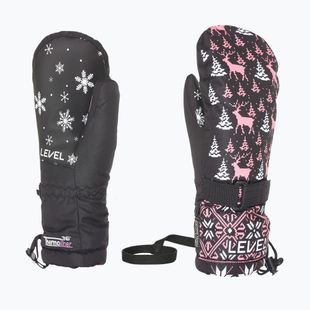 Detské lyžiarske rukavice Level Junior Mitt ninja pink