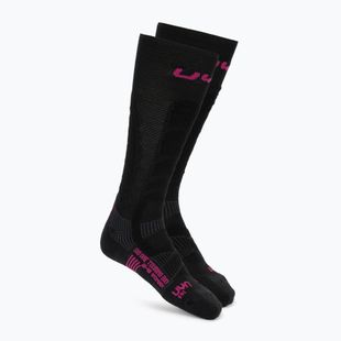 Dámske lyžiarske ponožky UYN Ski Touring One Bio black/pink yarrow