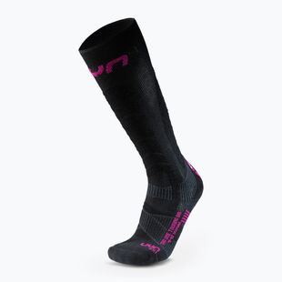 Dámske lyžiarske ponožky UYN Ski Touring One Bio black/pink yarrow