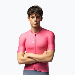 Pánsky cyklistický dres Alé Color Block flamingo pink