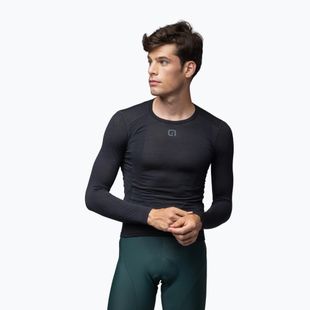 Pánske cyklistické tričko Alé Merino LS nero/black