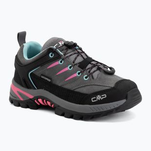 Detské turistické topánky CMP Rigel 2.0 Low Waterproof grey/acquarius/pink fluo