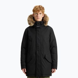Pánska bunda Woolrich Polar High Collar Fur čierna