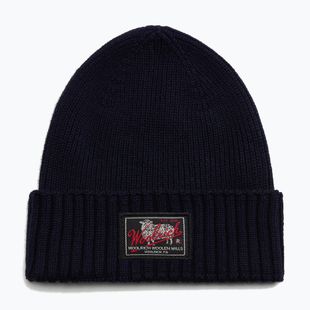 Pánska zimná čiapka Woolrich Legacy Patch Beanie melton blue