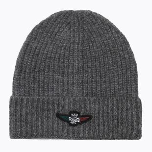 Pánska zimná čiapka Czapka Aeronautica Militare 262CU0034UL00451 grigio scuro melange