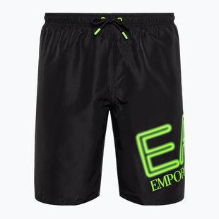 Plavecké kraťasy pánske   EA7 Emporio Armani Water Sport Logo Bermuda nero/fluo lime