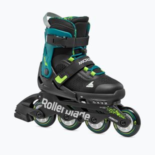 Detské kolieskové korčule Rollerblade Microblade XT Jr black/petrol green