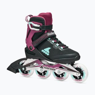 Dámske kolieskové korčule Rollerblade Macroblade 84 W black/burgundy/ocean green