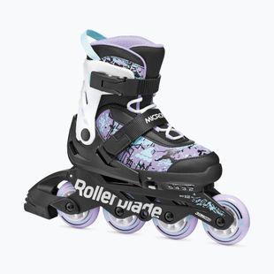 Detské kolieskové korčule Rollerblade Microblade SL Jr black/lavender/light blue