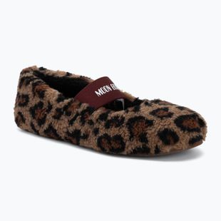 Dámske papuče Moon Boot Fleece Ballerina Leopard cognac/cocoa