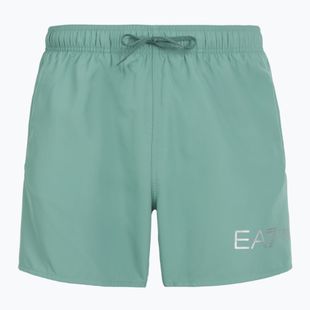 Pánske plavecké šortky EA7 Emporio Armani Extended Logo Boxer mineral blue / silver