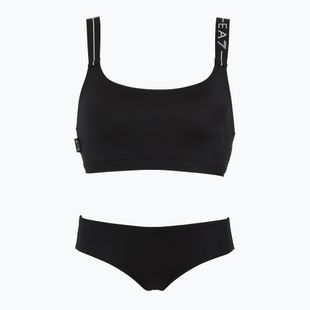Dámske dvojdielne plavky EA7 Emporio Armani Logo Tape Bikini Top black