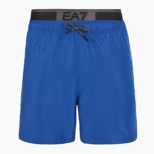 Pánske plavecké šortky EA7 Emporio Armani Logo Tape Boxer tyrkysové more