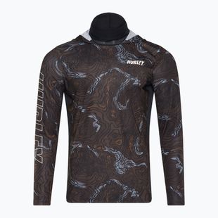 Pánske tričko Hurley H2O-Dri Atticus Moab s kapucňou UPF Longsleeve black