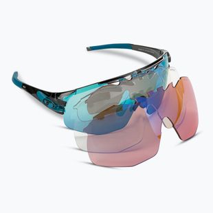 Cyklistické okuliare Tifosi Sledge Lite Clarion crystal smoke/clarion blue/ac red/clear