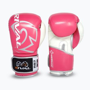 Boxerské rukavice Rival RB7 Fitness Plus Bag pink/white