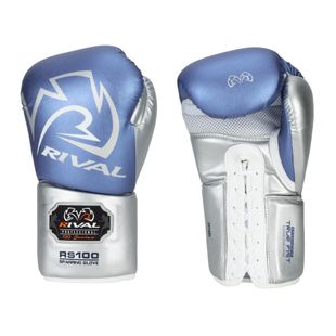 Boxerské rukavice Rival RS100 Professional blue/silver