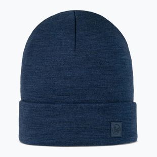 Zimná čiapka BUFF Heavyweight Merino Wool solid night blue