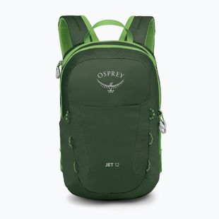 Detský turistický batoh Osprey Jet 12 l green canopy/limeline green